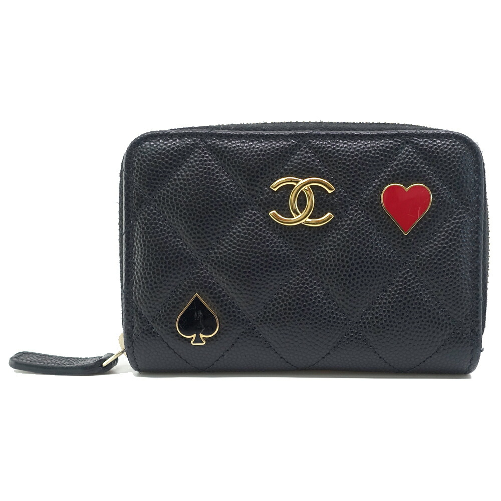 【栄】【CHANEL】シャネル ジッピーコインパース AP3082 キャビアひと肌 BK GD金具 手当たり次第禾穀類 加留多 レディース 亭主もち 札入れ コインケース 箱 保護すること袋【中古】 レディースコインケース-バッグ・小物・ブランド雑貨-財布・ケース