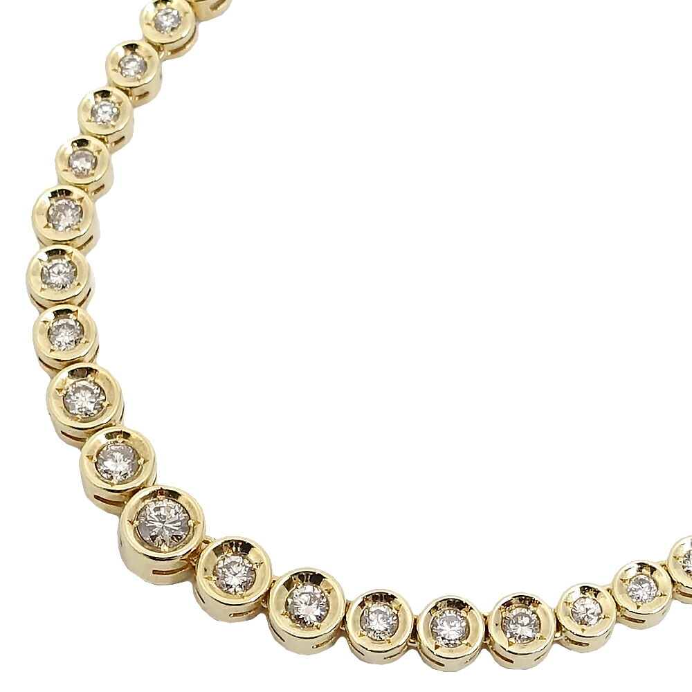 【栄】【JEWELRY】ジュエリー テニスネックレス 約40cm ダイヤモンド3.00ct K18YG イエローゴールド 約25.2g 女性 レディース 超音波洗浄済 アクセサリー 本体のみ【中古】|質ウエダ