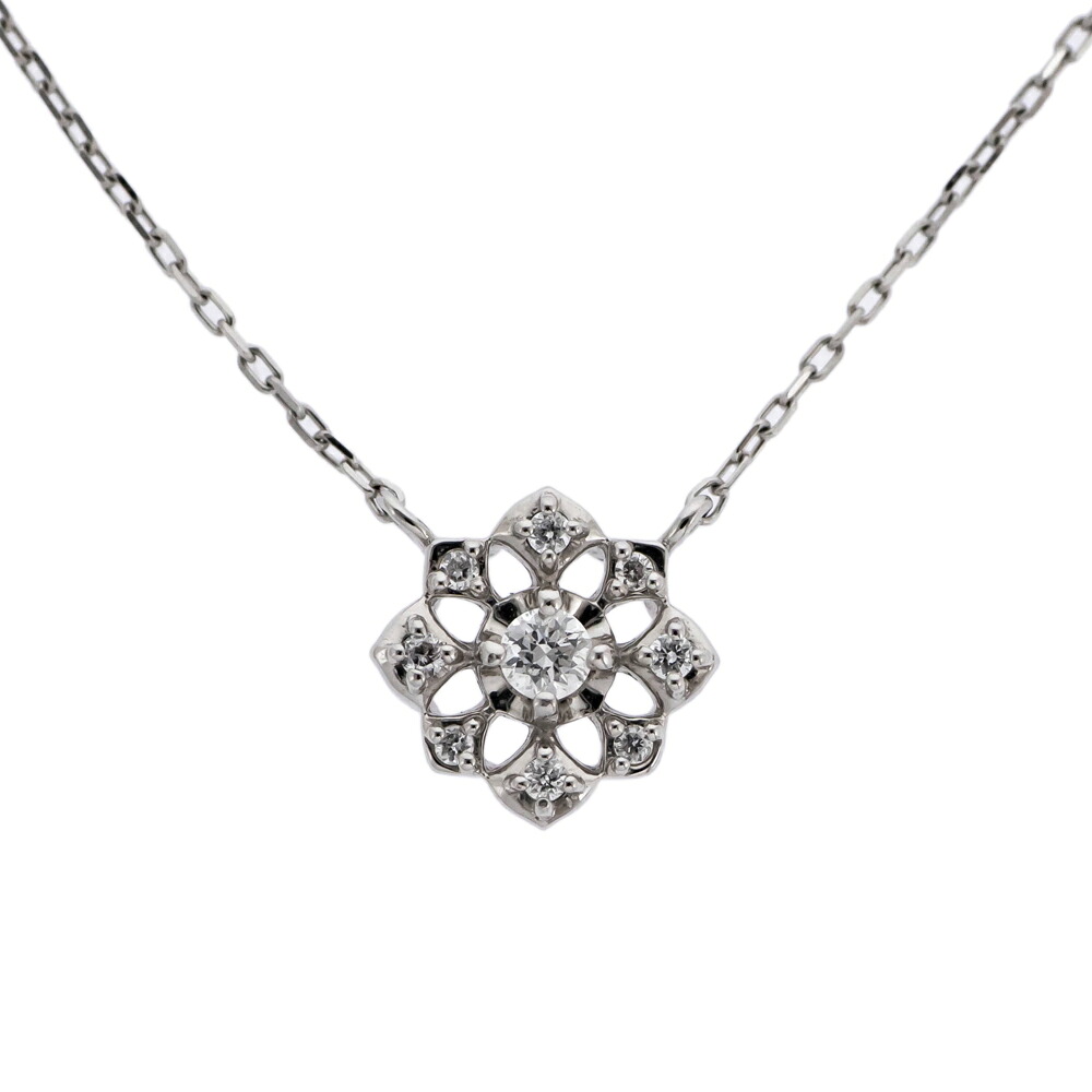 【名東】【VENDOME AOYAMA】ヴァンドーム青山 ホリデーコレクション 2022年 ネックレス Pt950/Pt850 ダイヤ9P AVPN206940DI ジュエリー アオヤマ【中古】