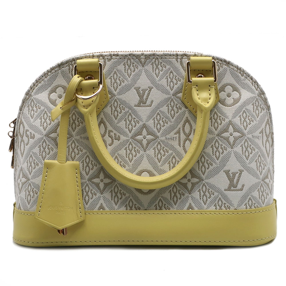 【最大限度３万円銀行割引クーポン券】【天白】【LOUIS VUITTON】ルイヴィトン アルマBB M53476 帆布 なめし革 ライトグレージュ 黄色 ハンドバック ショルダーバッグ しろがね色金具 レディース 【中古】