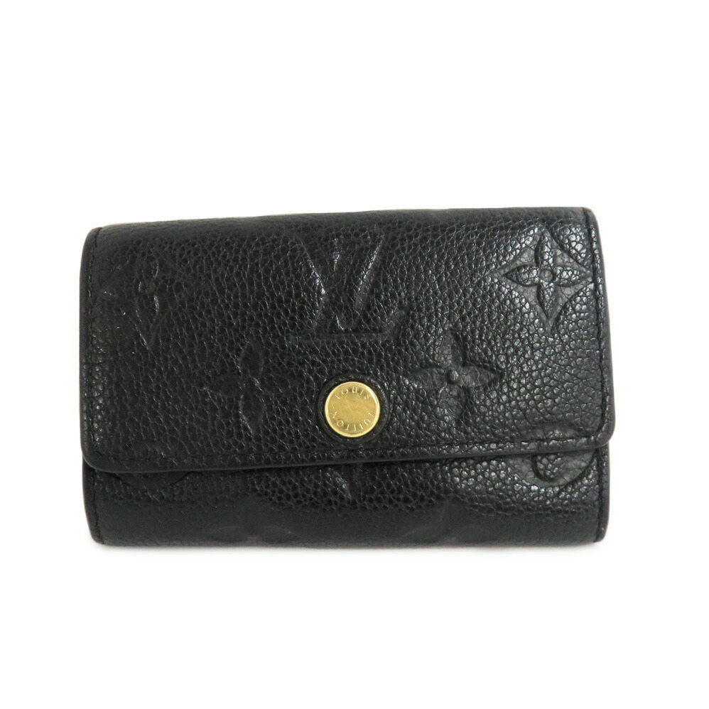 【名古屋】【LOUIS VUITTON】ルイヴィトン キーケース ミュルティクレ6 M64421 モノグラム・アンプラント イニシャル入り ノワール ゴールド金具 6連 鍵 レザー 小物 レディース メンズ【中古】