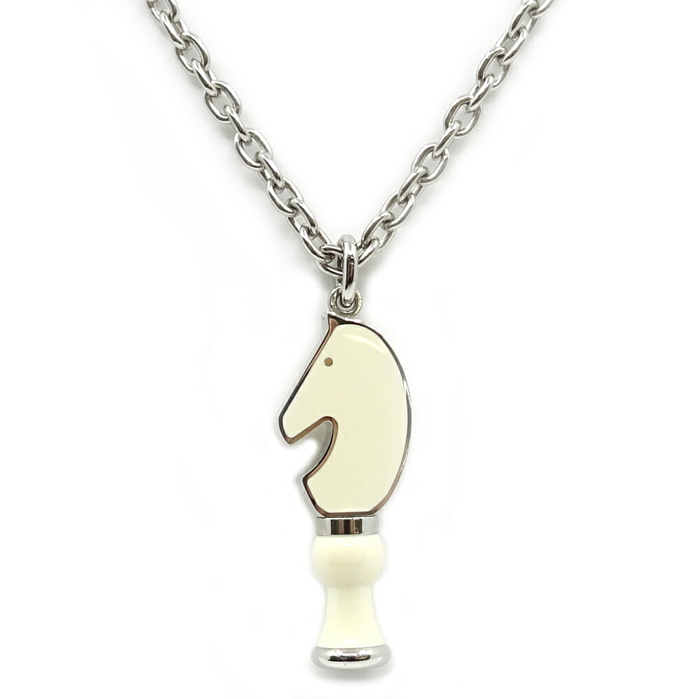 【栄】【HERMES】エルメス ネックレス ペンダント カヴァリエ メタル シルバー SV ホワイト アクセサリー レディース 小物 その他【中古】