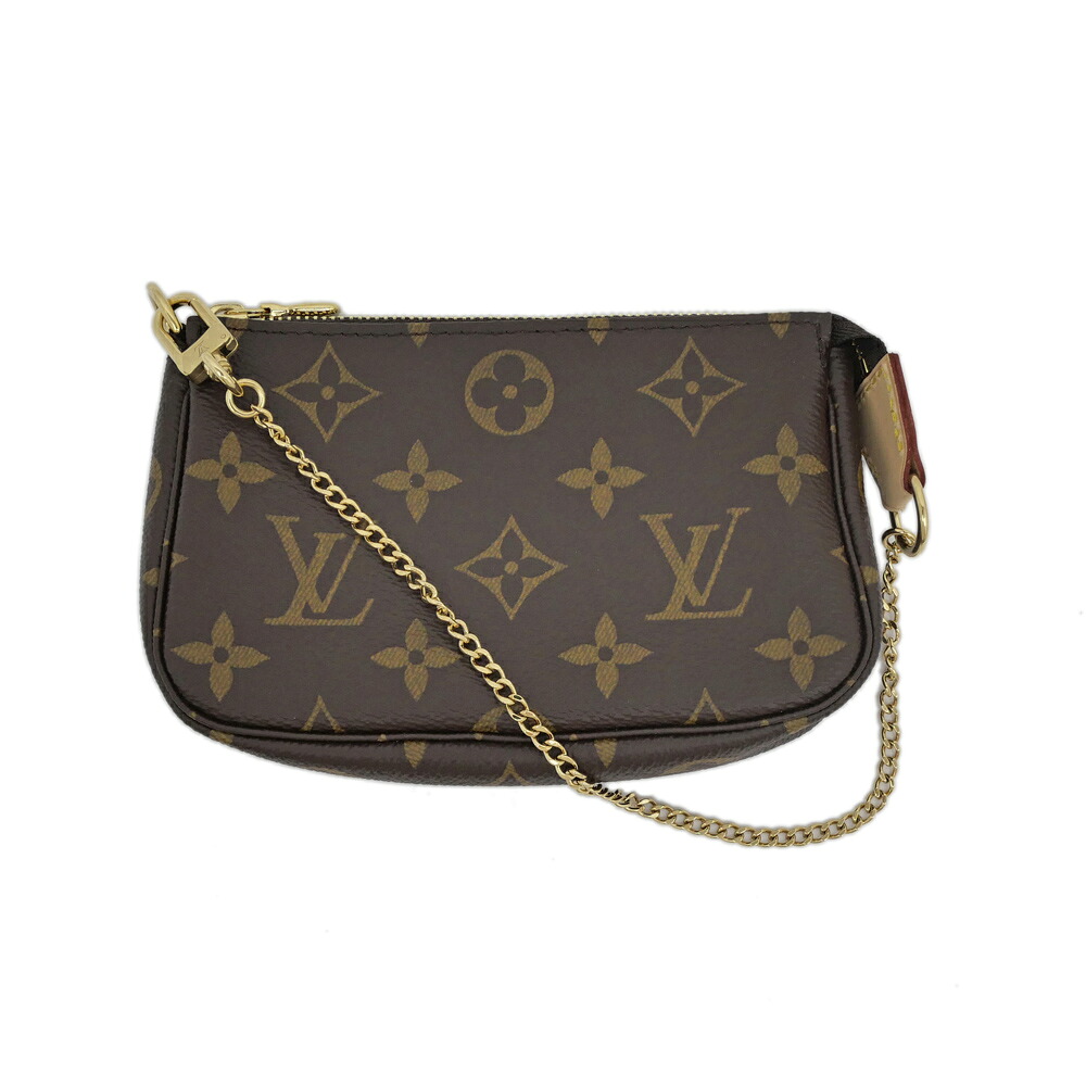 【最大限度３万円銀行割引引き換え証】【名東】【LOUIS VUITTON】ルイヴィトン ミニ ポシェット アクセソワール M58009 モノグラム 赤銅色系 なめし革 チェーン店 合切袋 クラッチペダル ミニ御徒面子【新品】【未当て嵌める】【中古】