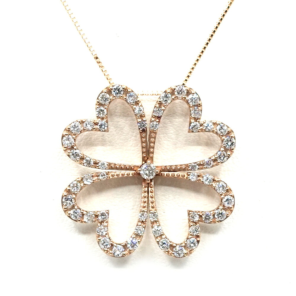 【最大限度３万円銀行割引引き換え証】【栄】【JEWELRY】K18PG 御花画題 花 首飾り 金剛石 750PG メンズ レディース 宝飾品【中古】