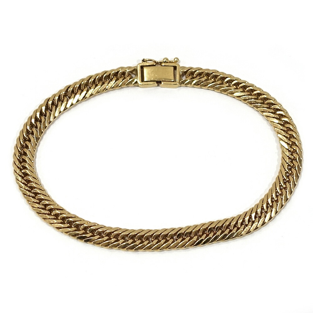 【最大限度３万円銀行割引引き換え証】【栄】【JEWELRY】腕輪 K18 8面トリプル喜平 約20.5g 腕回り約19.0珊 黄色ゴールド キヘイ メンズ【中古】