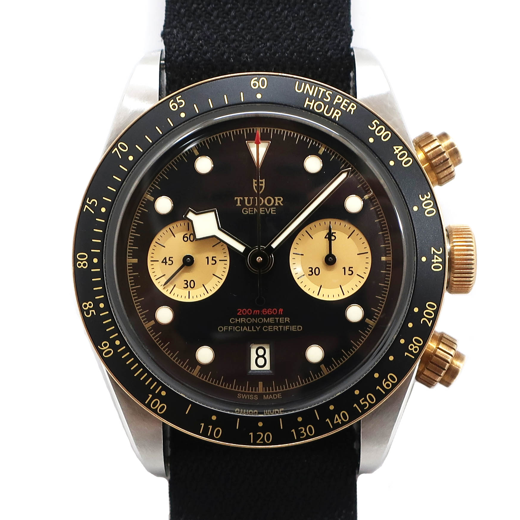 【天白】【TUDOR】チューダー ブラックベイ クロノ S&G 79363N ブラック 自動巻き ステンレス イエローゴールド メンズ 腕時計 箱 保証書 2019年【中古】