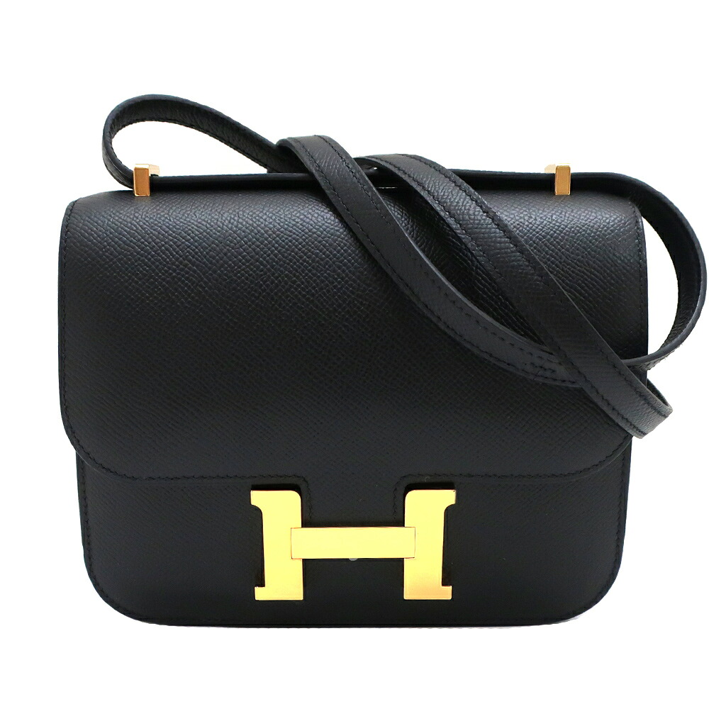【最大３万円OFFクーポン】【天白】【HERMES】エルメス コンスタンスミニ 18 ブラック ゴールド金具 U刻 ヴォーエプソン ショルダー バッグ レディース 2022年【新品】【未使用】【中古】