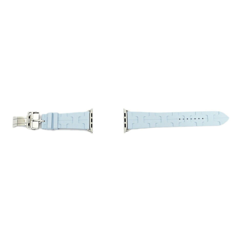 【名東】【HERMES】エルメス シンプルトゥール キリム ブルーパステル シルバー金具 アップルウォッチベルト 46mm 時計 アクセサリー【新品同様】【中古】