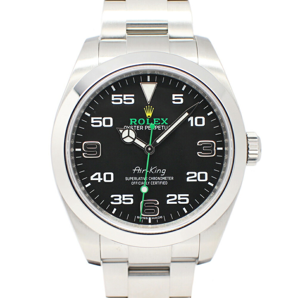 【最大３万円OFFクーポン】【名古屋】【ROLEX】ロレックス エアキング 116900 ランダム ブラック SS 自動巻き メンズ 保証書付き 2020年【中古】