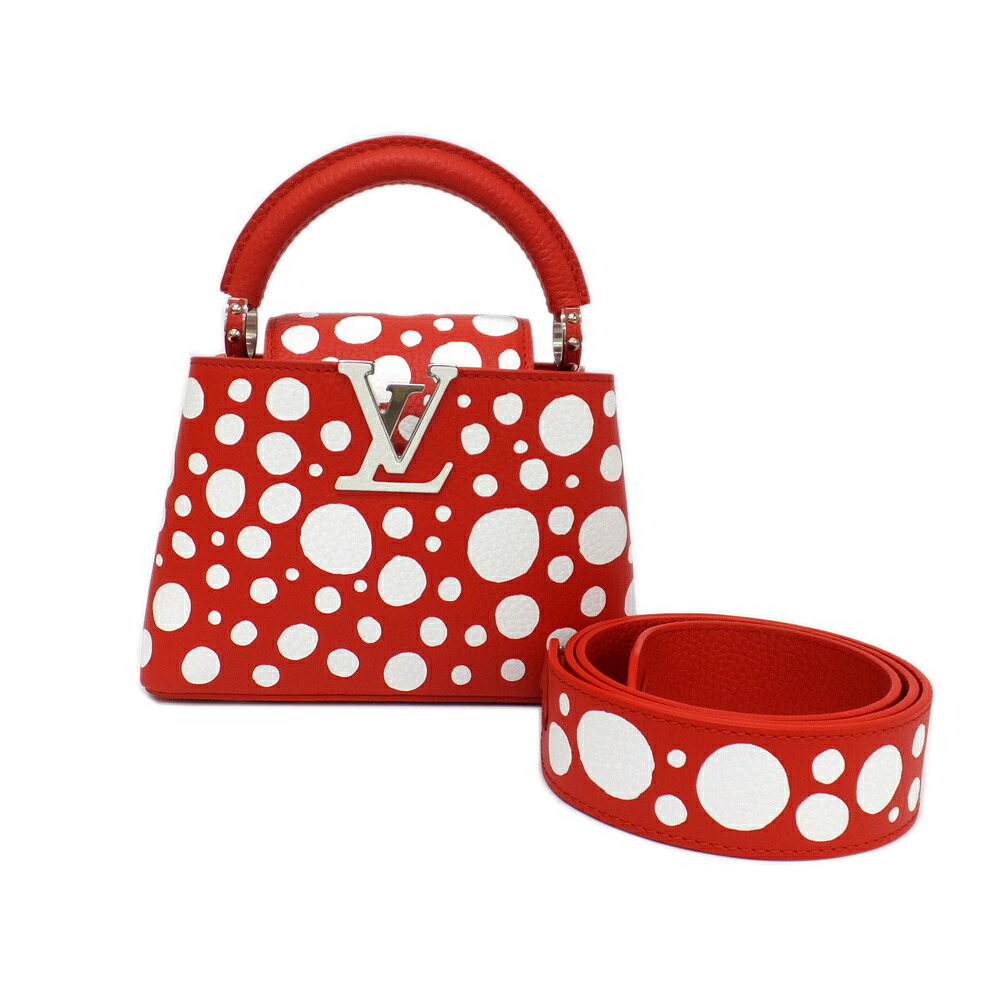 【最大限度３万円銀行割引クーポン券】【天白】【LOUIS VUITTON】ルイヴィトン LV×YK カプシーヌ ミニ 赤いこと インフィニティレッド M21692 草間彌生 ショルダーバッグ レディース【中古】