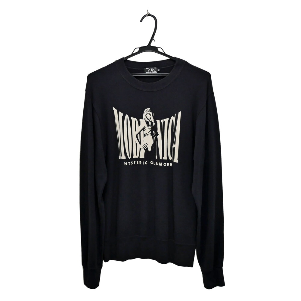 【名東】【HYSTERIC GLAMOUR】ヒステリックグラマー スウェット 02202CS01 長袖 Sサイズ ブラック 黒 メンズ 男 アパレル 服 ファッション【中古】