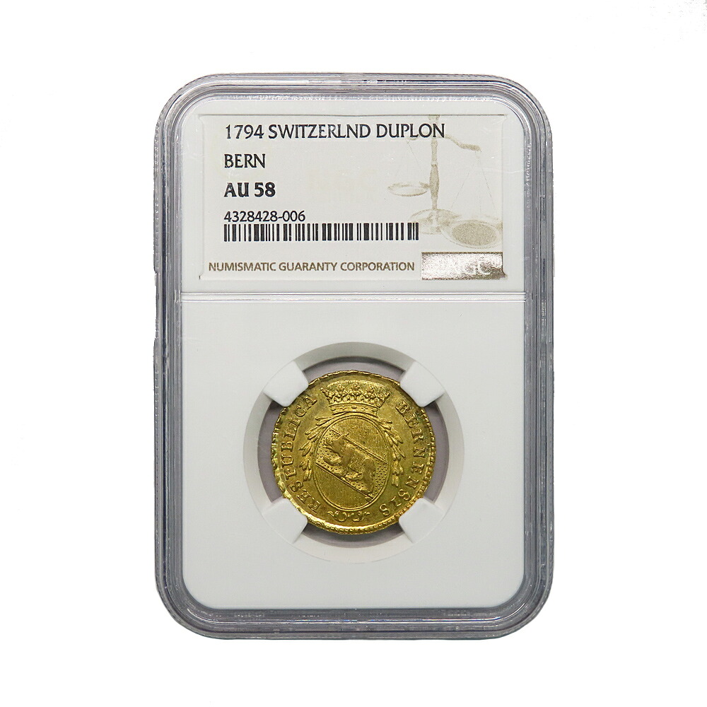 【名古屋】【OTHER】スイス ベルン ダブロン金貨 1794年 スラブ入り NGC社 AU58 品位900 K21.6 7.64g【中古】|質ウエダ
