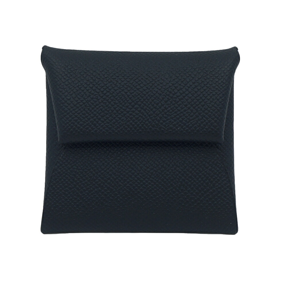 【栄】【HERMES】エルメス バスティア コインケース B刻印 2023年製造 レザー カードケース ブラック シルバー金具 箱【新品】【未使用】【中古】