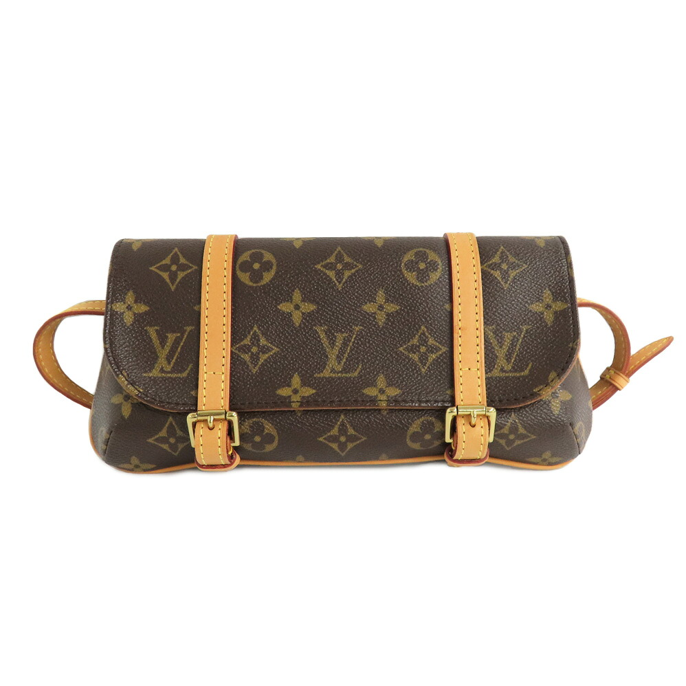 【最大限度３万円銀行割引引き換え証】【名古屋】【LOUIS VUITTON】ルイヴィトン ポシェット マレル M51159 モノグラム 酉の方角御徒面子 合切袋 三尺帯 赤銅色 ゴールド金具 レディース【中古】
