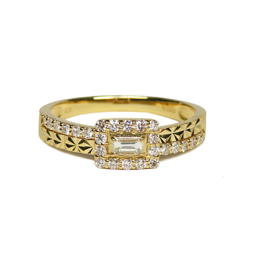 【名古屋】【JEWELRY】ジュエリー ダイヤモンド 0.3ct デザインリング K18 イエローゴールド ＃13 レディース【中古】