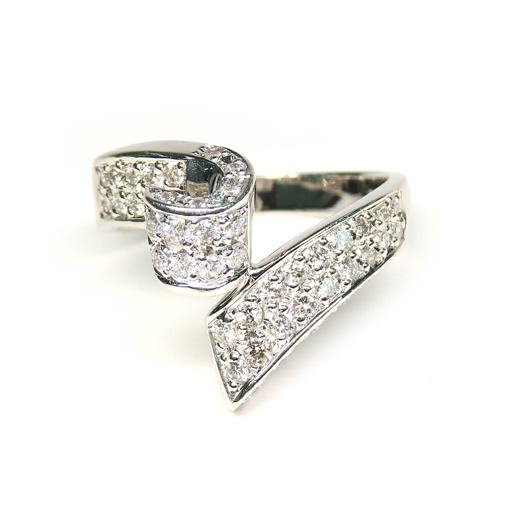 【名古屋】【JEWELRY】ジュエリー ダイヤモンド 0.6ct デザインリング PT900 プラチナ ＃14 レディース【中古】