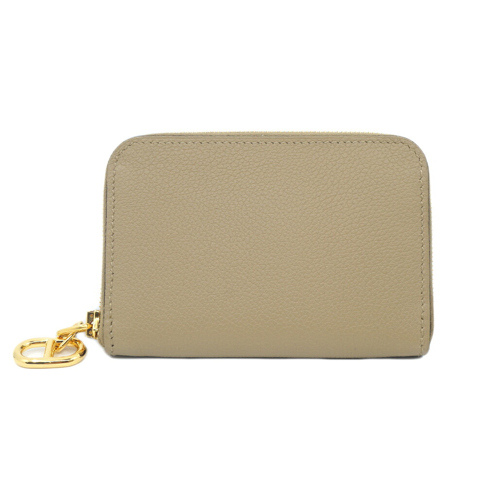 【栄】【HERMES】エルメス ジップアンゴ&mdash; コンパクト ウォレット 小銭入れ レザー ベージュ系 シルバー金具 K刻印 2025年製造 その他 箱【新品】【未使用】【中古】｜質ウエダ
