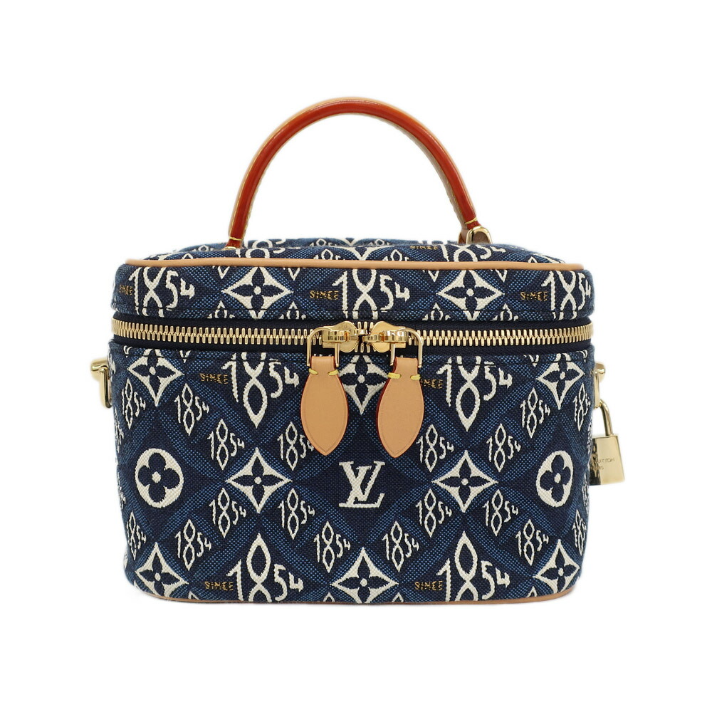 【最大限度３万円割り引き引き換え証】【天白】【LOUIS VUITTON】ルイヴィトン ヴァニティ NV Since1854 モノグラムジャガード ハンドバック ショルダーバッグ M57403 青色 GD金具 鞄 レディース【中古】