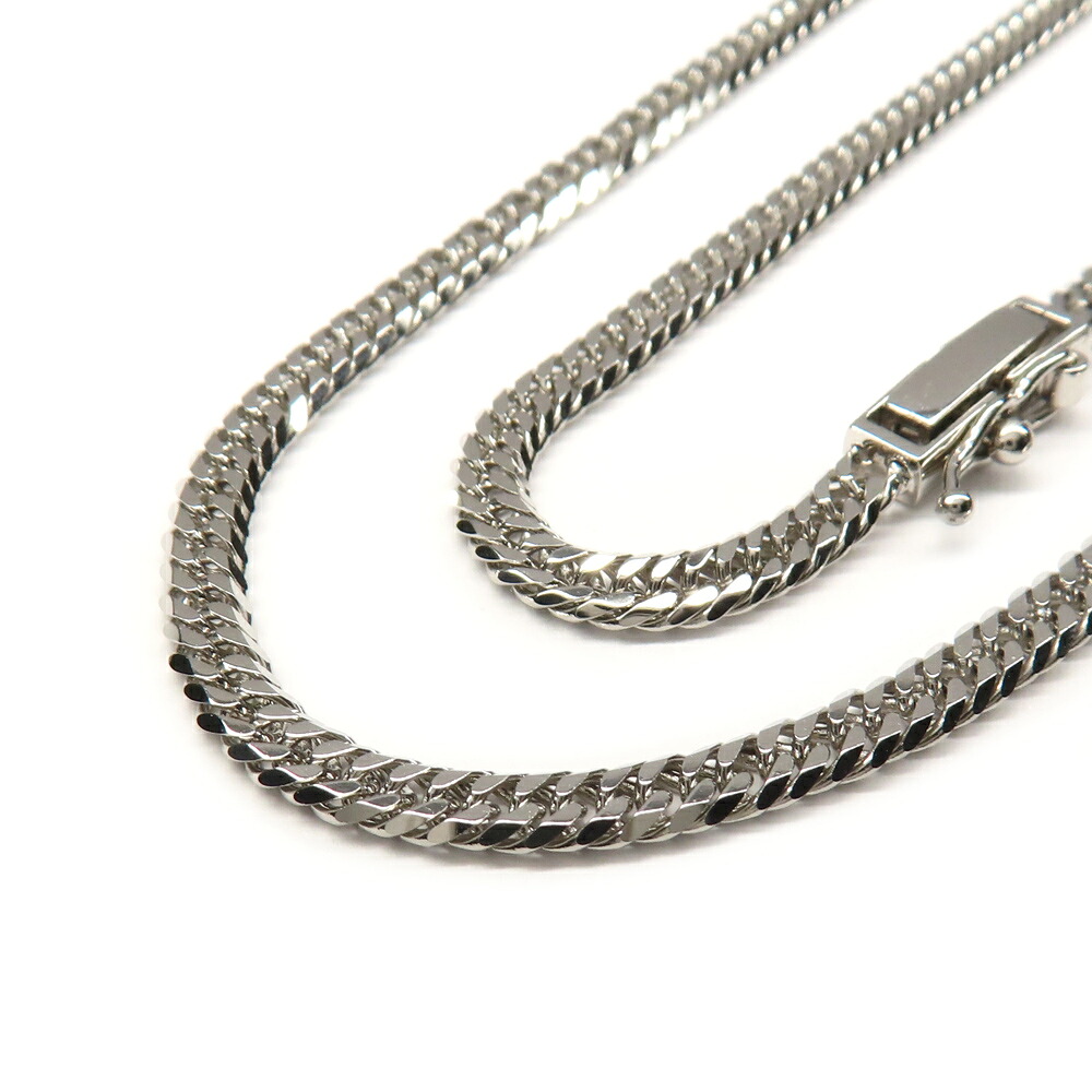 【最大３万円OFFクーポン】【名古屋】【JEWELRY】ネックレス 喜平 キヘイ 6面 ダブル Pt850 プラチナ 14g 45cm メンズ レディース ジュエリー 洗浄済み 美品【中古】