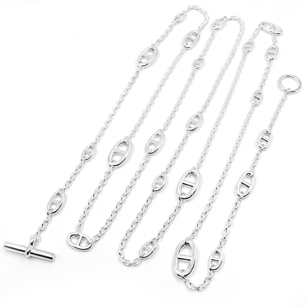 【最大3万円クーポン 5/1 0:00】【栄】【HERMES】エルメス Ag925 シェーヌダンクル ファランドール 160 ネックレス  SV925 シルバー ロング レディース メンズ ジュエリー【新品】【未使用】【中古】