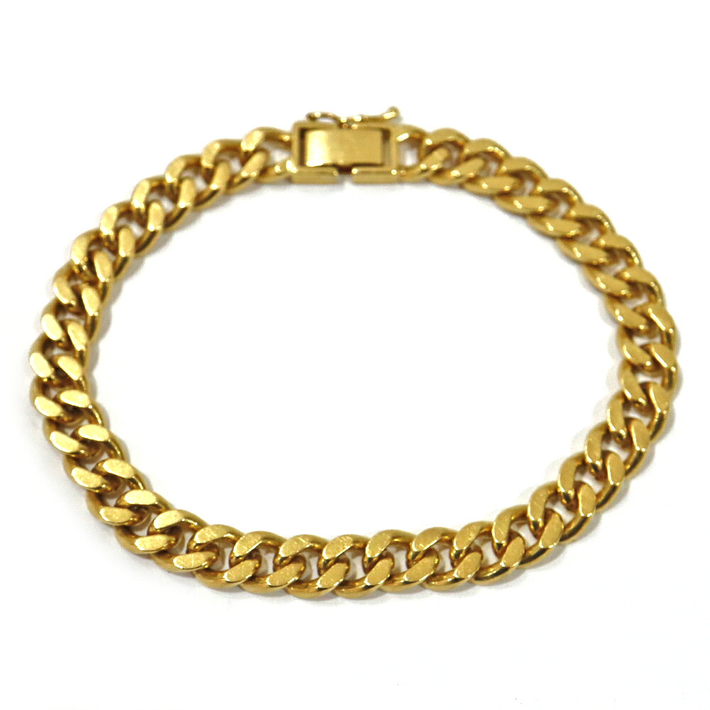 【栄】【JEWELRY】ブレスレット K18 2面シングル喜平 29.9g 腕回り約17.5cm イエローゴールド キヘイ レディース【中古】
