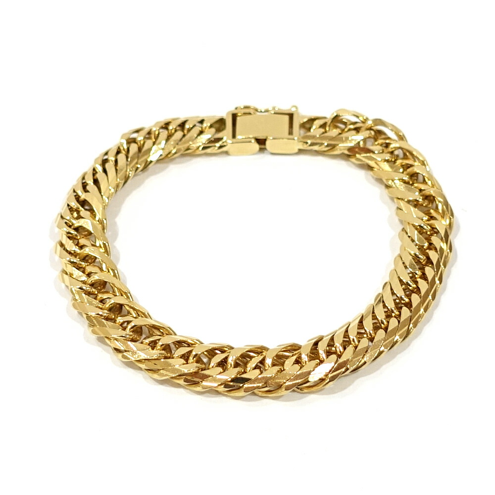 【最大限度４万円割り引き引き換え証】【栄】【JEWELRY】ブレス K18 14面トリプル 喜平 約29.3g 約腕回転運動16糎 宝飾品 キヘイ 黄色ゴールド【中古】