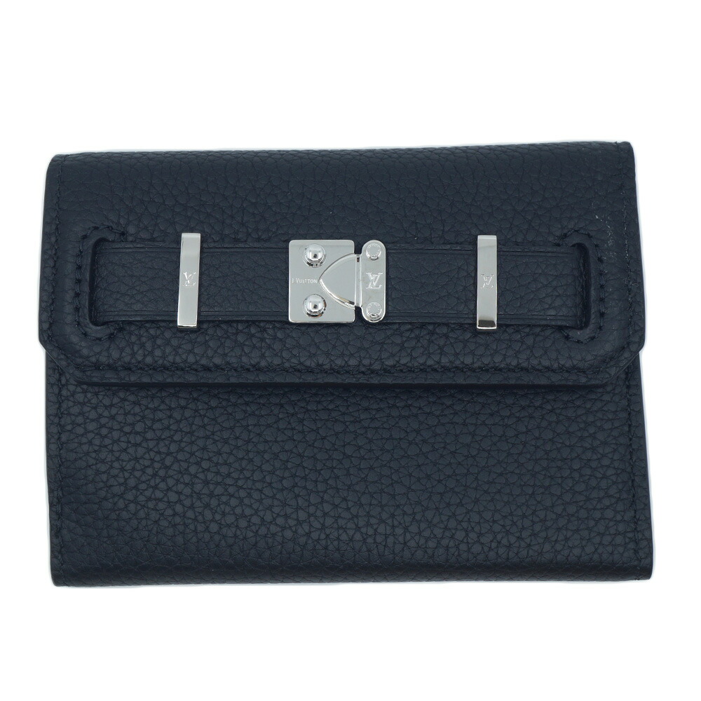 【最大限度３万円銀行割引引き換え証】【栄】【LOUIS VUITTON】ルイヴィトン M25965 ジョルジュ ウォレット なめし革 黒いこと しろがね色金具 三つ折り金入れ 箱【中古】