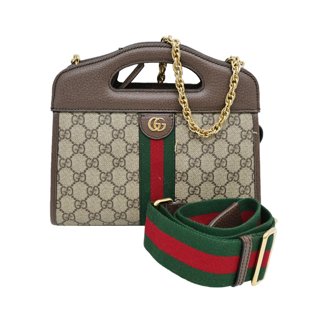 【最大限度３万円割り引き引き換え証】【名東】【GUCCI】グッチ GGスプリーム オフディア 2WAY ハンドバック 肩部 693724 レディース【中古】