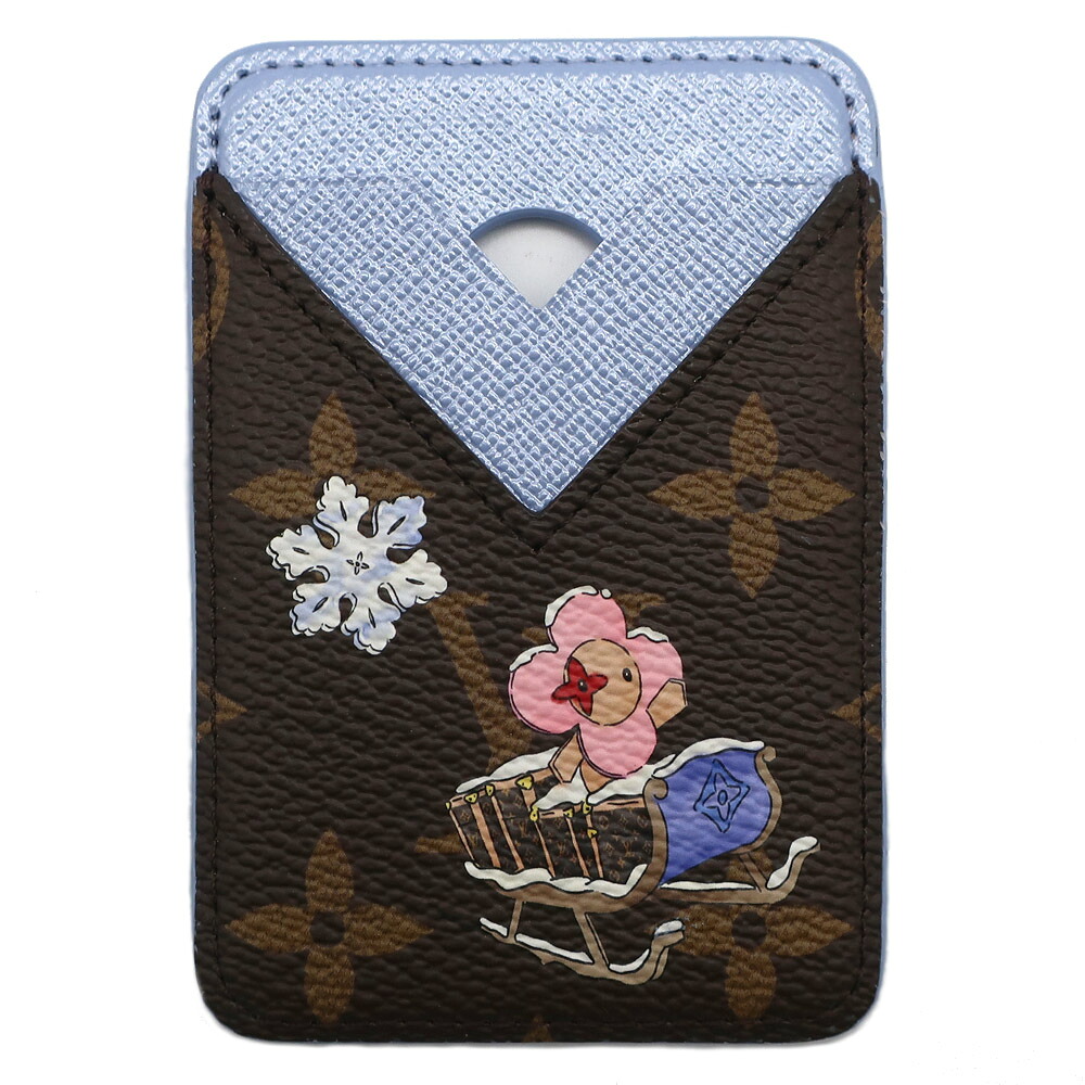 【天白】【LOUIS VUITTON】ルイヴィトン ポルトカルトマグネット モノグラム・キャンバス モノグラム・ブルーフロスト レザー M26475 MAG SAFE 小物 【中古】