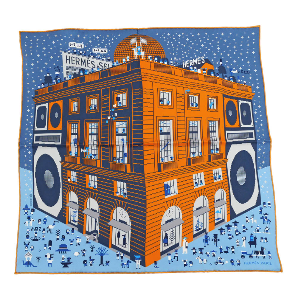 楽天市場】HERMES エルメス ポケットチーフ ジャガードH柄シルク