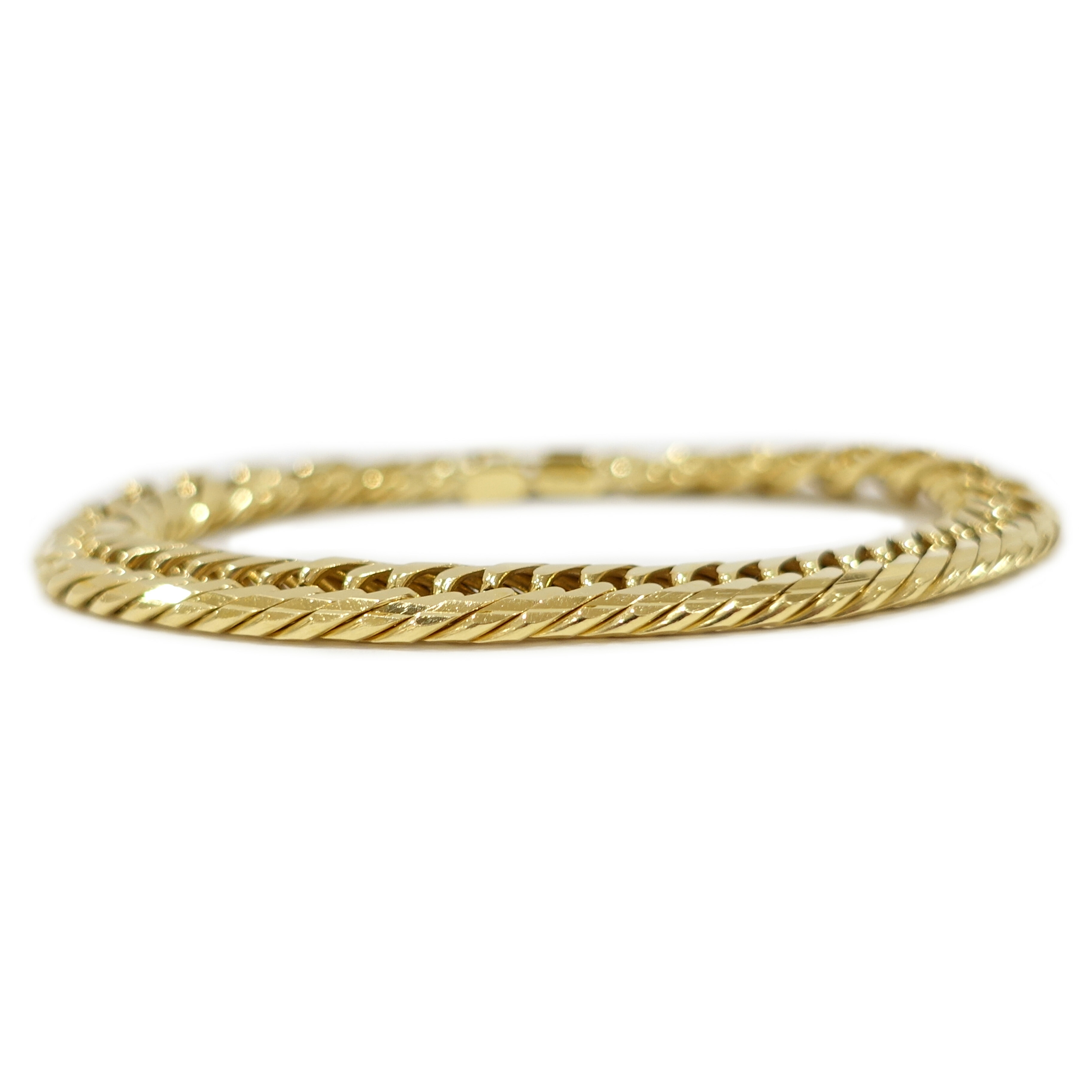 【最大限度３万円銀行割引クーポン券】【栄】【JEWELRY】腕輪 K18 多面トリプル 喜平 約30.4g 約18.0糎 キヘイ 黄色ゴールド メンズ【中古】