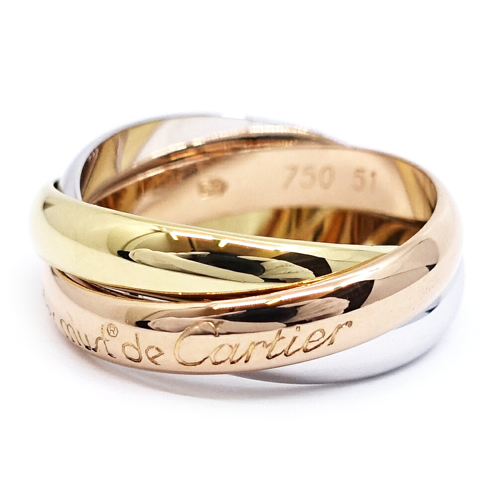 【栄】【CARTIER】カルティエ K18PG WG YG トリニティ リング 指輪 三連 3カラー ジュエリー メンズ レディース【仕上げ済】【中古】