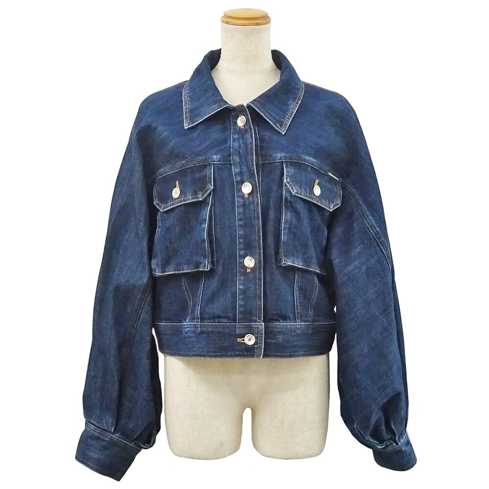 【栄】【DOLCE&GABBANA】ドルチェアンドガッバーナ デニムジャケット 42 ネイビー コットン100％ イタリア製 アパレル 服 レディース 女【中古】