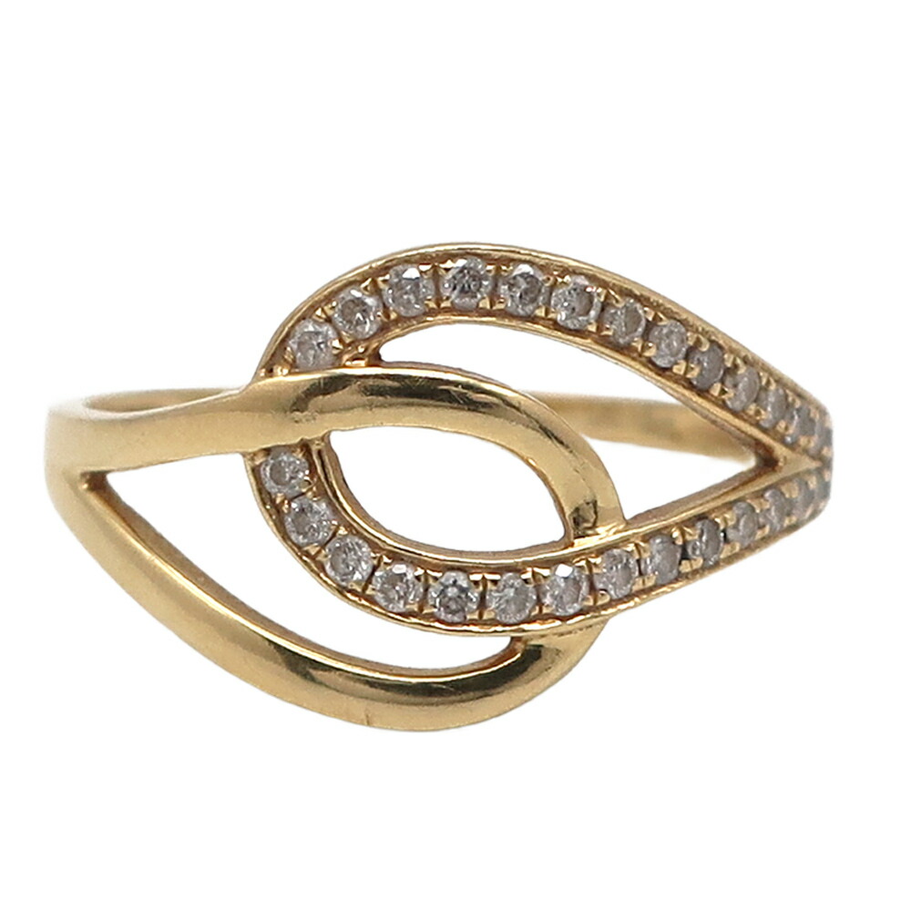 【天白】【JEWELRY】宝飾品 輪っか 指環 金剛石0.15コンピュータ断層撮影法 K18YG 黄色ゴールド 約11号 約1.8g 佩び物 本体のみ【中古】