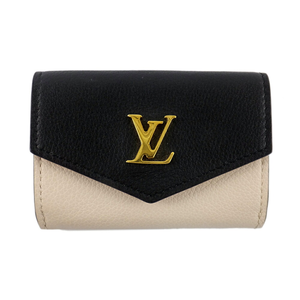 【天白】【LOUIS VUITTON】ルイヴィトン ポルトフォイユ ロック LV ミニ 三つ折り財布 ノワール クレーム M80984 レディース ウォレット 財布【中古】|質ウエダ