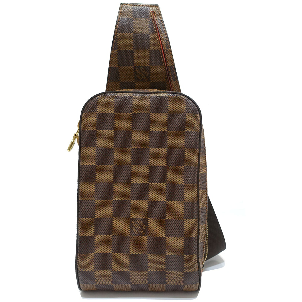 【最大限度３万円銀行割引引き換え証】【栄】【LOUIS VUITTON】ルイヴィトン ジェロニモス 上半身御徒面子 N51994 CA0034 ダミエ・エベヌ 帆布 赤銅色 ゴールド金具 メンズ 成人男性 保護すること袋【中古】