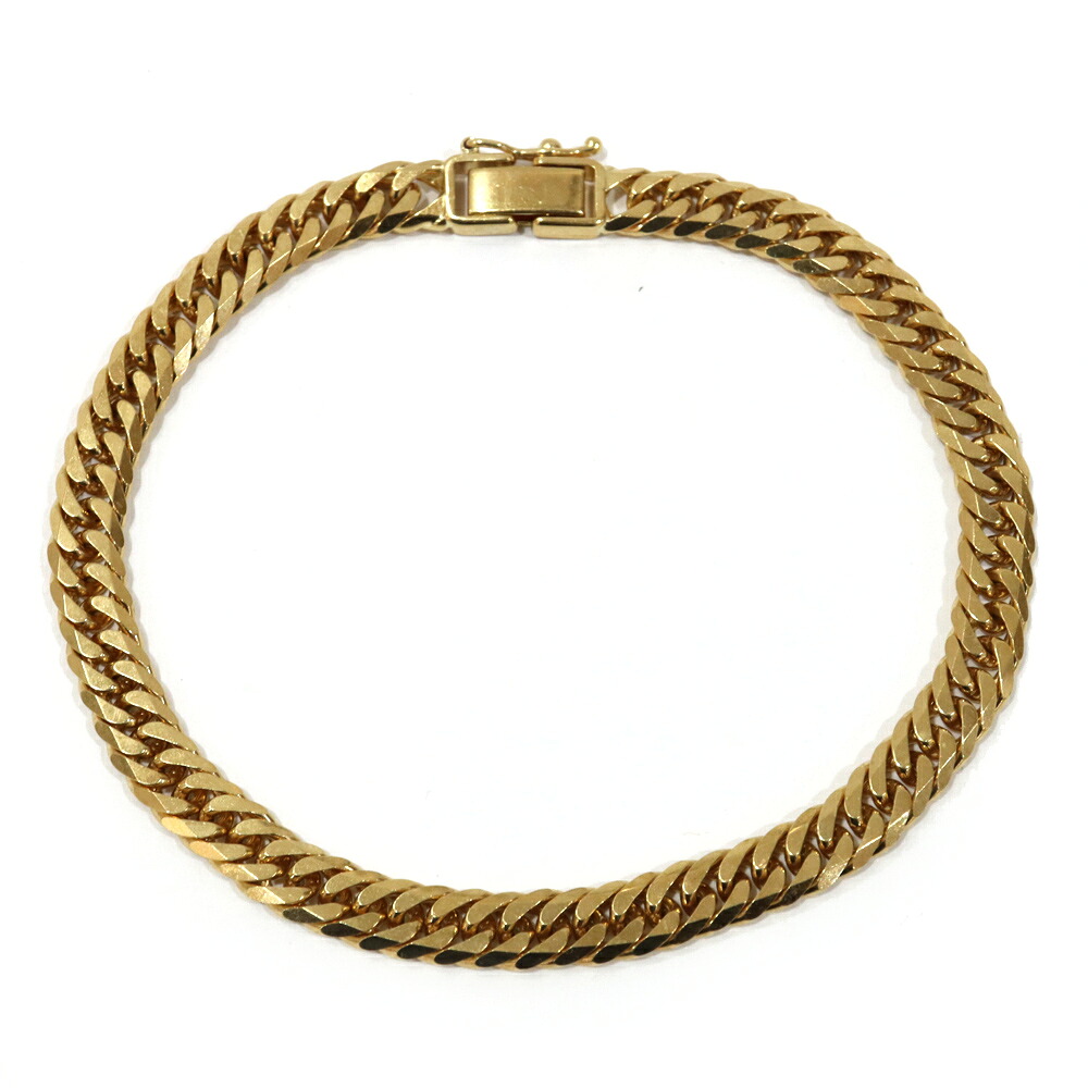 【最大限度３万円銀行割引引き換え証】【栄】【JEWELRY】腕輪 K18 6面ダブル喜平 20.3g 腕回り約19.5珊 黄色ゴールド キヘイ メンズ【中古】