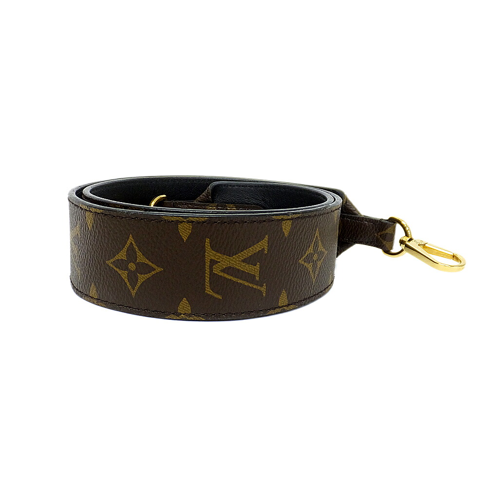 【最大限度３万円銀行割引クーポン券】【天白】【LOUIS VUITTON】ルイヴィトン ストラップ モノグラム帆布 赤銅色×黒いこと J02288 ゴールド金具 レディース【中古】