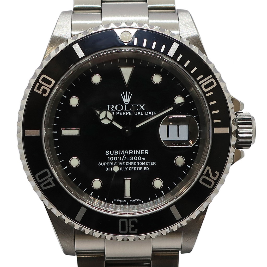 【最大３万円OFFクーポン】【天白】【ROLEX】ロレックス サブマリーナデイト 16610 A番 ブラック SS 自動巻き メンズ 腕時計【仕上げ済み】【中古】