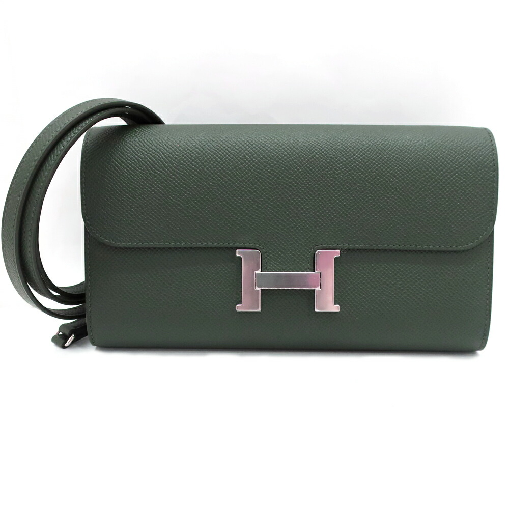 【天白】【HERMES】エルメス コンスタンスロングウォレットトゥーゴー エプソン K刻印 2025年 ヴェールマングローブ 財布【新品】【未使用】【中古】