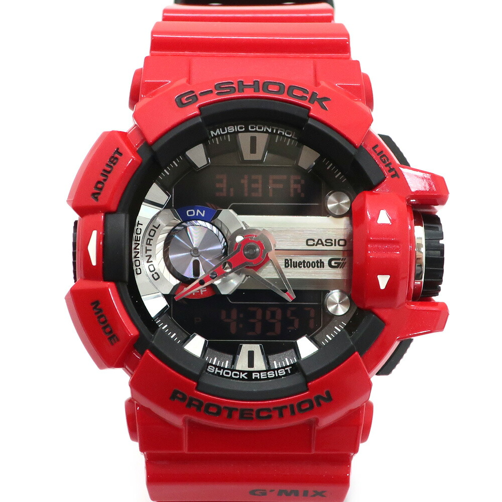 【天白】【CASIO】カシオ G-SHOCK ジーショック GMIX ジーミックス Bluetooth GBA-400-4ADR アナログ デジタル クォーツ メンズ腕時計【中古】