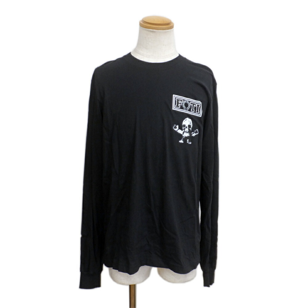 【天白】【CHROME HEARTS】クロムハーツ ロンT FOTI Mサイズ ブラック コットン100% ハリスティータ ロングスリーブTシャツ メンズ アパレル【中古】｜質ウエダ