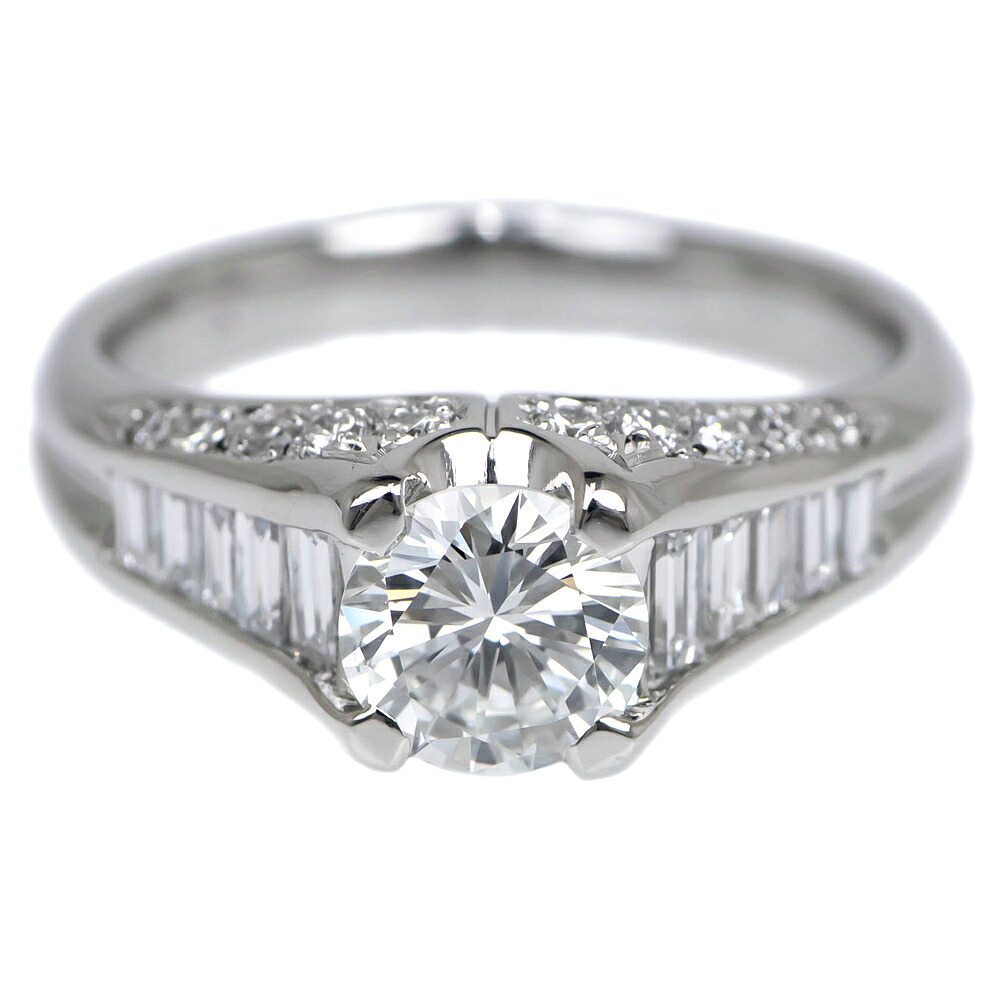 【最大３万円OFFクーポン】【名東】【JEWELRY】リング 17号 Pt900 ダイヤ 1.007ct 0.802ct 0.70ct プラチナ 8.8g 指輪 ジュエリー 高級【鑑定書付】【中古】