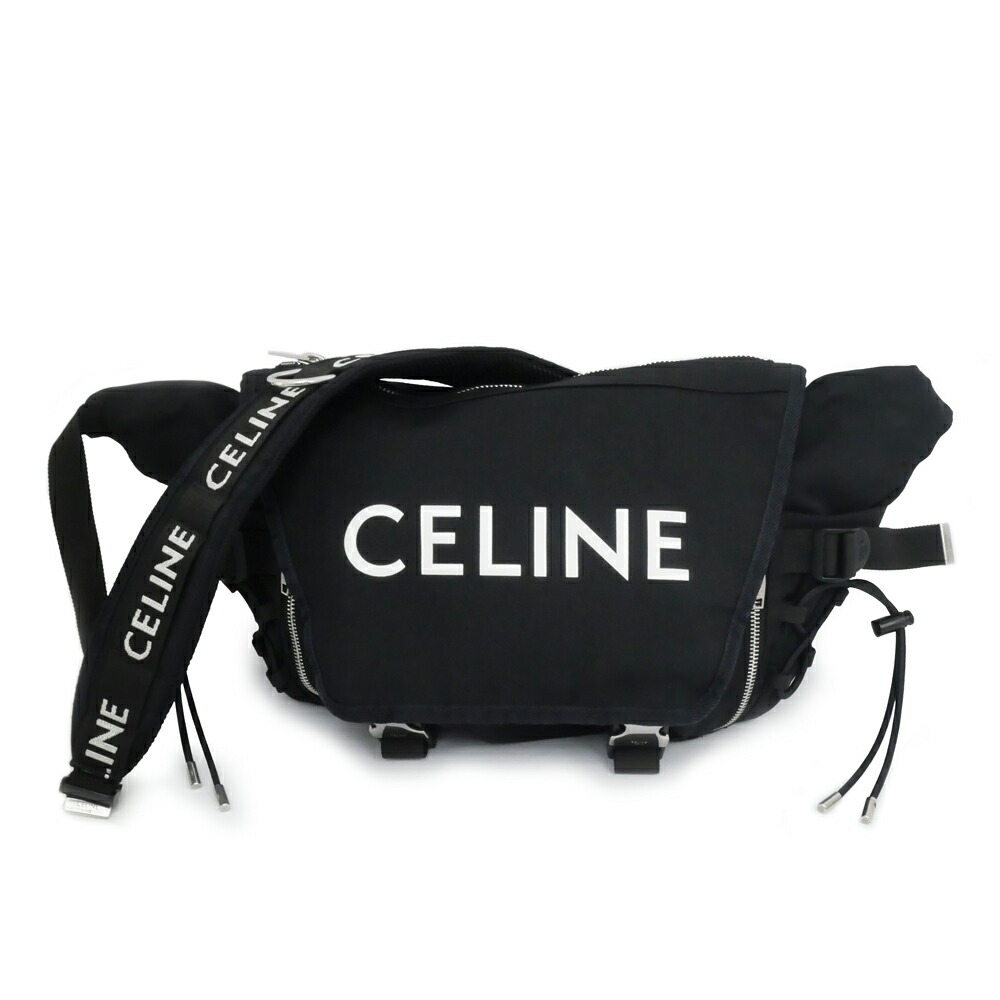 【最大限度３万円銀行割引引き換え証】【名東】【CELINE】セリーヌ 並み並み トレッキング 伝達人 198692 黒いこと ナイロン 御徒面子 メンズ【中古】