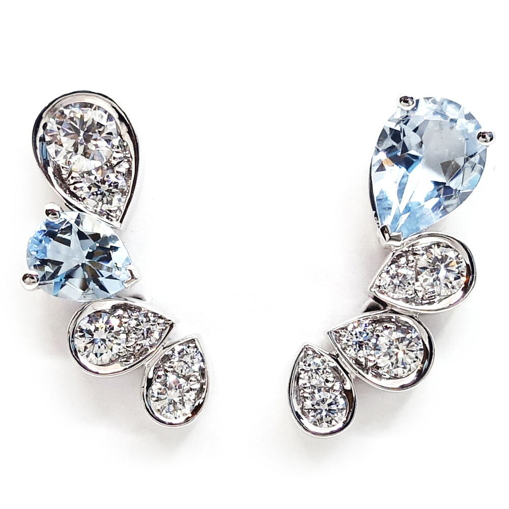 【栄】【CHAUMET】ショーメ K18WG ジョゼフィーヌ ロンド デグレット ピアス ダイヤモンド ジュエリー レディース 084377【中古】｜質ウエダ