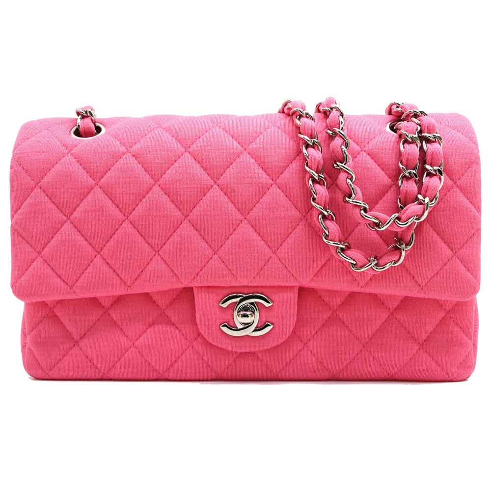 【栄】【CHANEL】シャネル マトラッセ25 A01112 コットン ピンク SV金具 19番台 ショルダーバッグ レディース【中古】