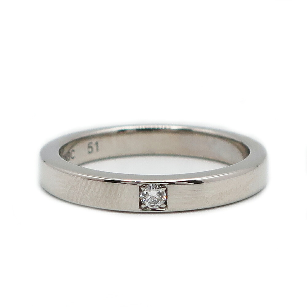 【天白】【BVLGARI】ブルガリ 指輪 リング ダイヤモンド マリーミー Pt950 ＃51 約10.5号 約5.3g ジュエリー アクセサリー【中古】｜質ウエダ