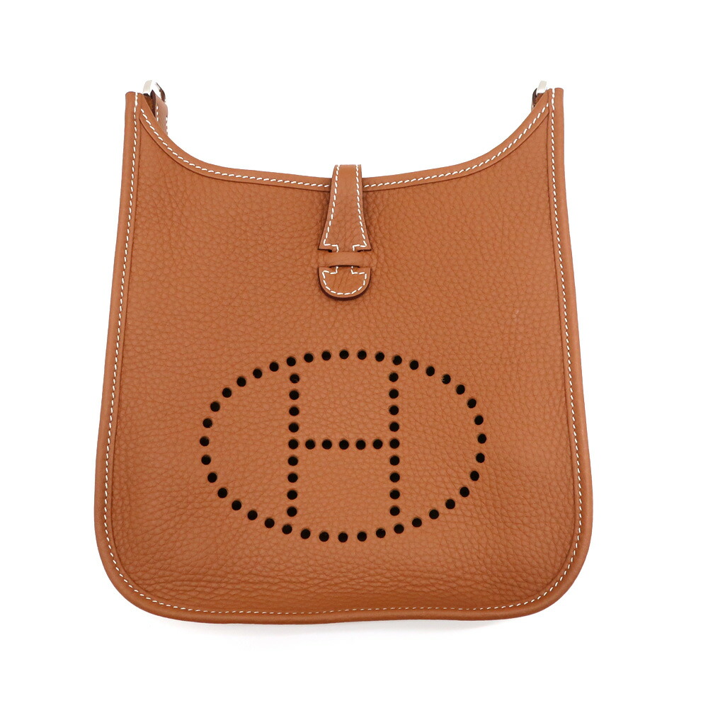 【天白】【HERMES】エルメス エヴリン 23 ゴールド トリヨン シルバー金具 K刻印 ショルダーバッグ ブラウン レディース【新品】【未使用】【中古】