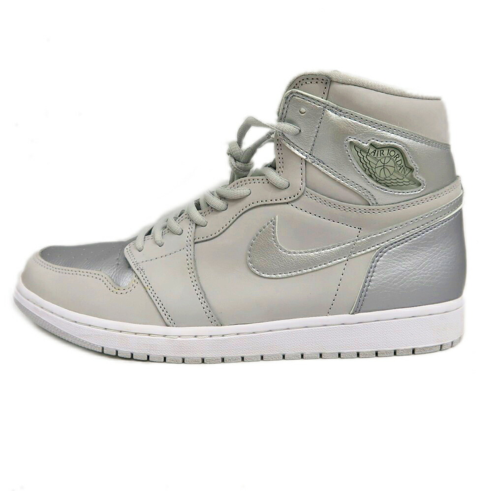 【最大限度３万円銀行割引引き換え証】【名東】【NIKE】ナイキ  エアジョーダン1 HIGH DC1788 029 大きさ29.5珊 薄墨色 しろがね色 スニーカー メンズ【中古】