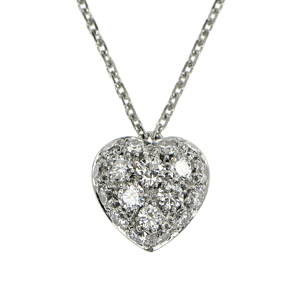 【最大３万円OFFクーポン】【名東】【CARTIER】カルティエ ネックレス ハート パヴェ ダイヤモンド 750WG K18 ホワイトゴールド 41cm ジュエリー【仕上げ済】【中古】